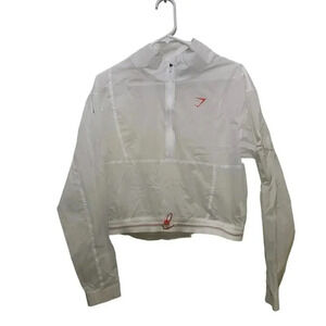 Gymshark White Pulse Woven Windbreaker Jacket Size Small